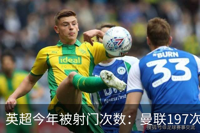 英超今年被射门次数：曼联197次英超第一
